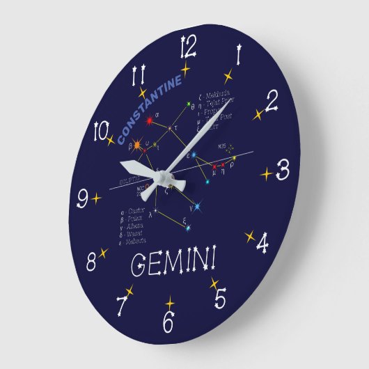 Zodiac Constellation Gemini Große Wanduhr (Winkel)