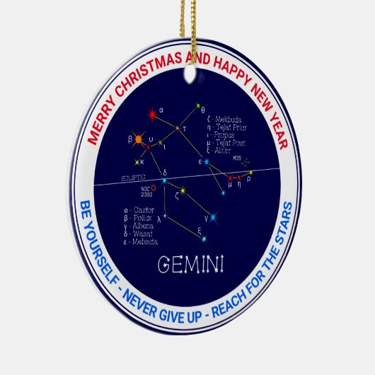 Zodiac Constellation Gemini Keramik Ornament (Rechts)