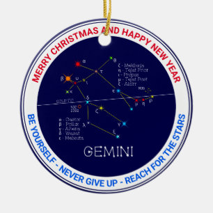 Zodiac Constellation Gemini Keramik Ornament
