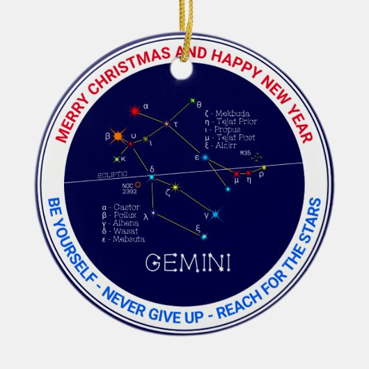 Zodiac Constellation Gemini Keramik Ornament (Vorne)