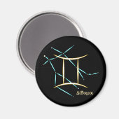 Zodiac Constellation Gemini Magnet (Vorderseite/Rückseite)