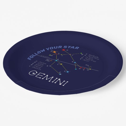 Zodiac Constellation Gemini Pappteller (Schrägansicht)