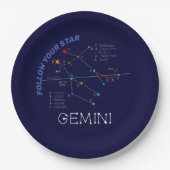 Zodiac Constellation Gemini Pappteller (Vorderseite)