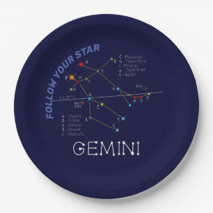 Zodiac Constellation Gemini Pappteller