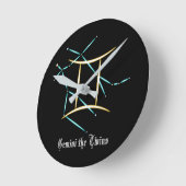 Zodiac Constellation Gemini Round Clock Runde Wanduhr (Winkel)