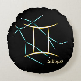 Zodiac Constellation Gemini Rundkissen Rundes Kissen