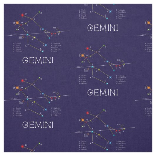 Zodiac Constellation Gemini Stoff (Muster)