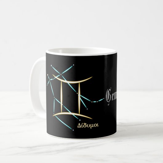 Zodiac Constellation Gemini Tasse (Vorderseite Links)