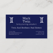 Zodiac Constellation Gemini Visitenkarte (Rückseite)