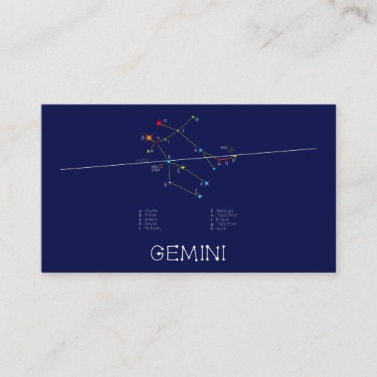 Zodiac Constellation Gemini Visitenkarte (Vorderseite)