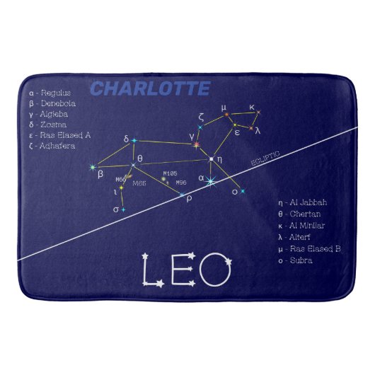 Zodiac Constellation Leo Badematte (Vorderseite)