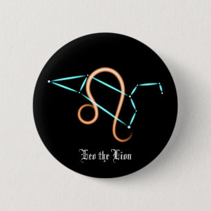 Zodiac Constellation Leo Button