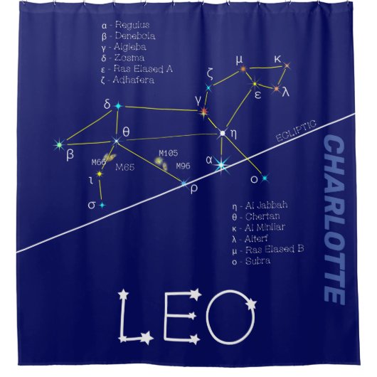 Zodiac Constellation Leo Duschvorhang (Vorderseite)