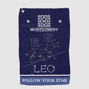 Zodiac Constellation Leo Golfhandtuch