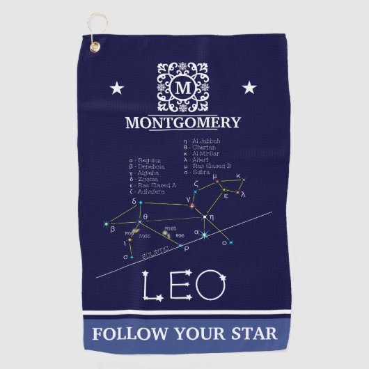 Zodiac Constellation Leo Golfhandtuch (Vorderseite)