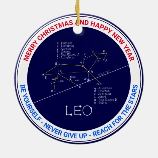 Zodiac Constellation Leo Keramik Ornament (Hinten)