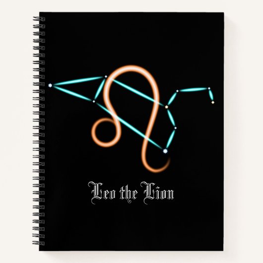 Zodiac Constellation Leo Notebook Notizblock (Vorderseite)