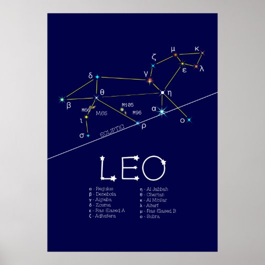 Zodiac Constellation Leo Poster (Vorne)