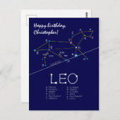 Zodiac Constellation Leo Postkarte (Vorne/Hinten)