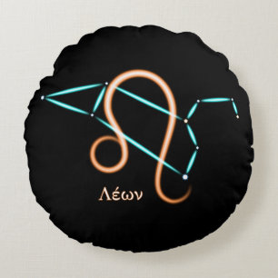 Zodiac Constellation Leo Round Pillow Rundes Kissen