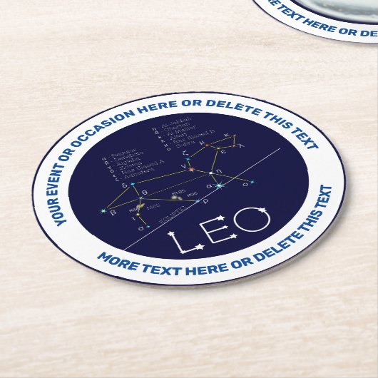 Zodiac Constellation Leo Runder Pappuntersetzer (Angewinkelt)