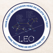 Zodiac Constellation Leo Runder Pappuntersetzer (Vorderseite)