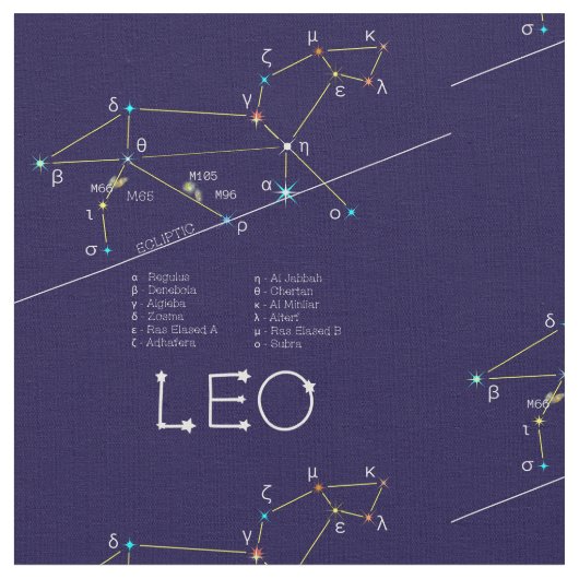 Zodiac Constellation Leo Stoff (Nahaufnahme)