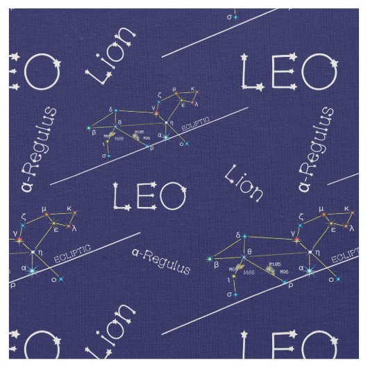 Zodiac Constellation Leo Stoff (Nahaufnahme)