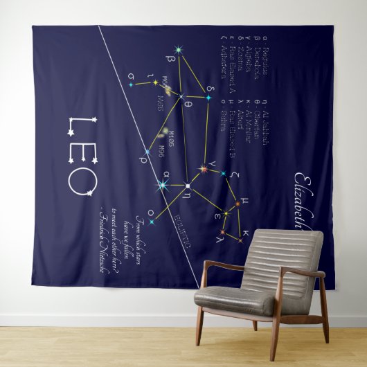 Zodiac Constellation Leo Wandteppich (Beispiel (Horizontal))
