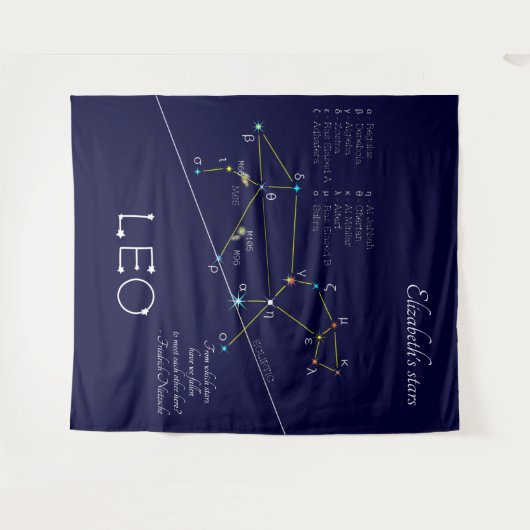 Zodiac Constellation Leo Wandteppich (Vorderseite (Horizontal))