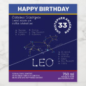 Zodiac Constellation Leo Weinetikett (Einzelnes Label)