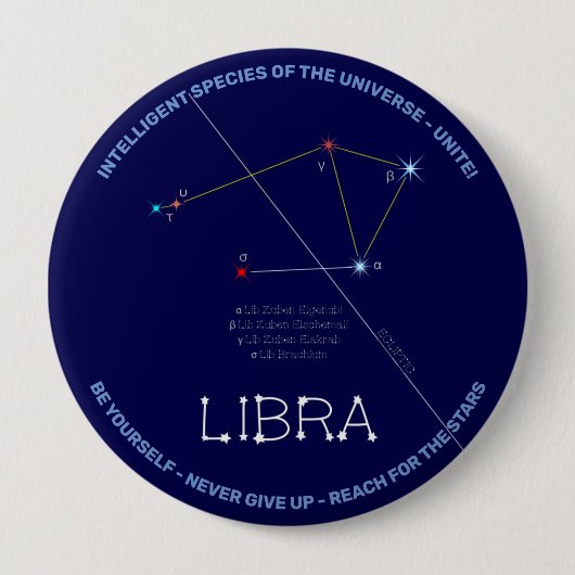 Zodiac Constellation Libra Button (Vorderseite)