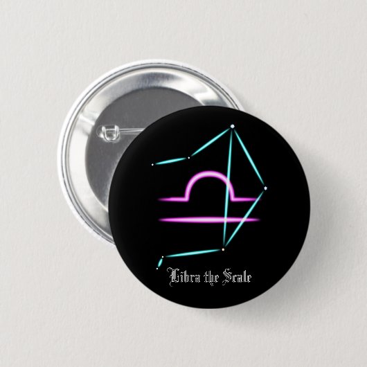 Zodiac Constellation Libra Button (Vorne & Hinten)
