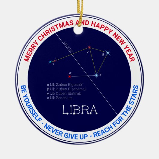 Zodiac Constellation Libra Keramik Ornament (Vorne)