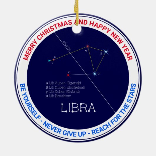 Zodiac Constellation Libra Keramik Ornament (Hinten)