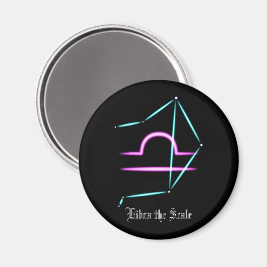 Zodiac Constellation Libra Magnet (Vorderseite/Rückseite)
