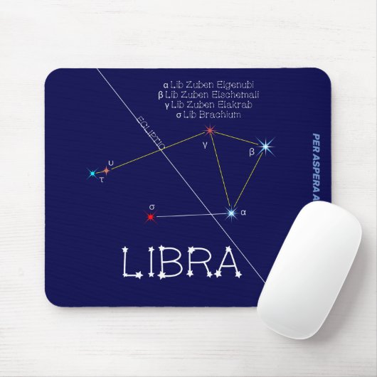 Zodiac Constellation Libra Mousepad (Mit Mouse)
