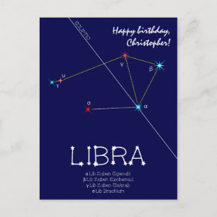 Zodiac Constellation Libra Postkarte