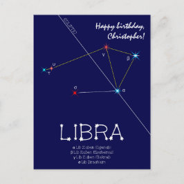 Zodiac Constellation Libra Postkarte