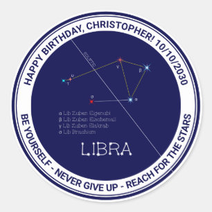 Zodiac Constellation Libra Runder Aufkleber