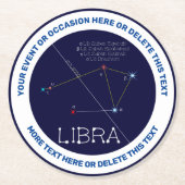 Zodiac Constellation Libra Runder Pappuntersetzer (Vorderseite)