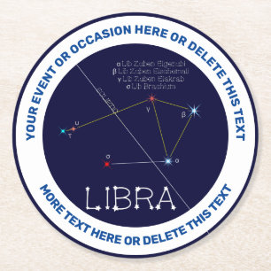 Zodiac Constellation Libra Runder Pappuntersetzer