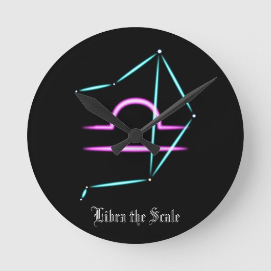 Zodiac Constellation Libra Runduhr Runde Wanduhr (Vorderseite)