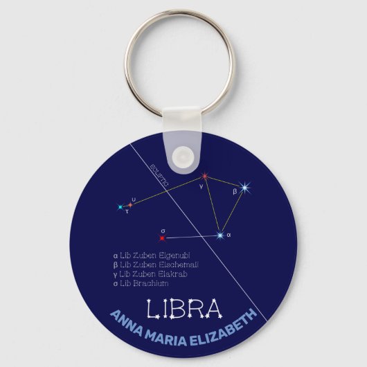 Zodiac Constellation Libra Schlüsselanhänger (Vorderseite)