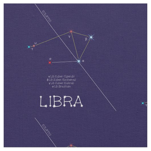 Zodiac Constellation Libra Stoff (Nahaufnahme)