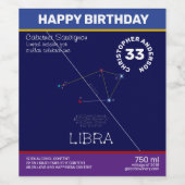 Zodiac Constellation Libra Weinetikett (Einzelnes Label)