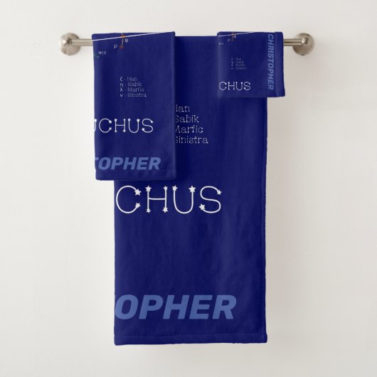 Zodiac Constellation Ophiuchus Badhandtuch Set (Insitu)