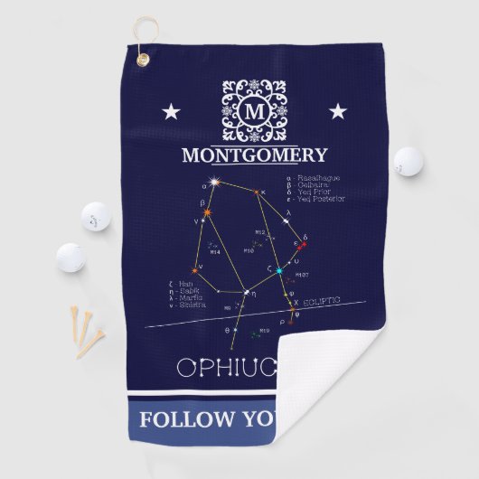 Zodiac Constellation Ophiuchus Golfhandtuch (Insitu)