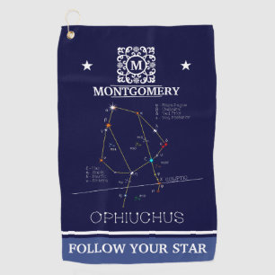 Zodiac Constellation Ophiuchus Golfhandtuch