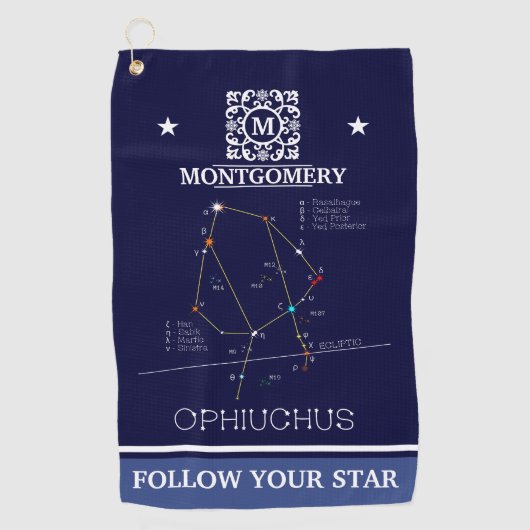 Zodiac Constellation Ophiuchus Golfhandtuch (Vorderseite)